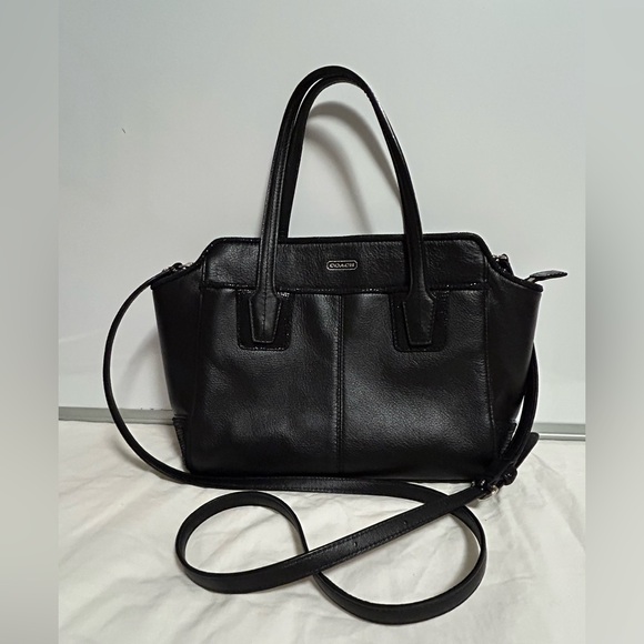 Coach Black Leather Satchel - Picture 1 of 7